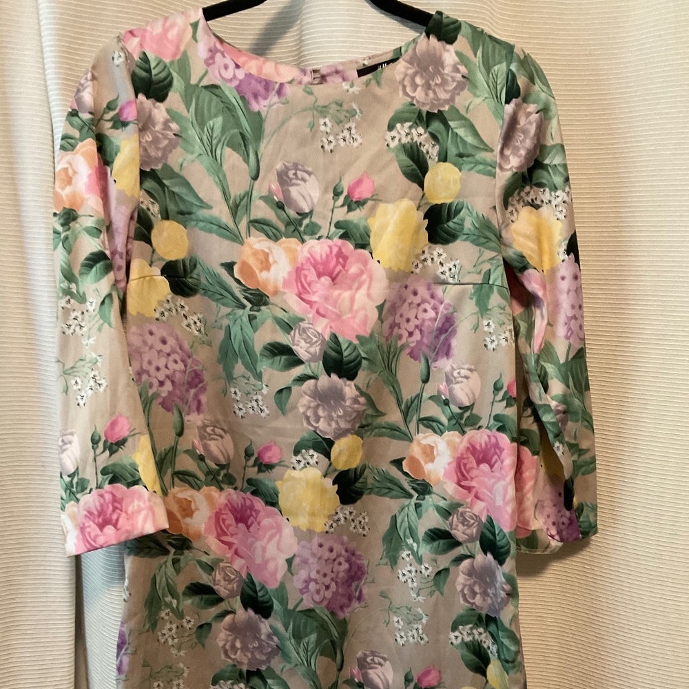 H&M Secret Garden Floral Satin Dress